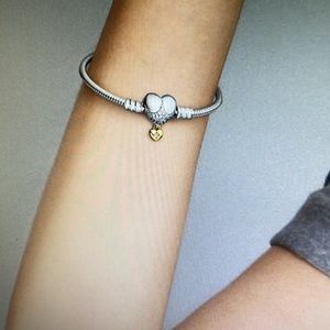 Disney Princess Pandora Moments Heart Snake Chain Bracelet